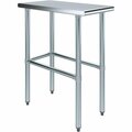 Amgood 30 in. x 15 in. Open Base Stainless Steel Metal Table WT-3015-RCB-Z